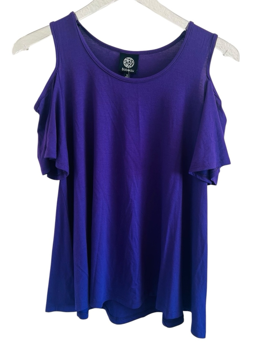 bobeau Purple Cold-Shoulder Tank Top